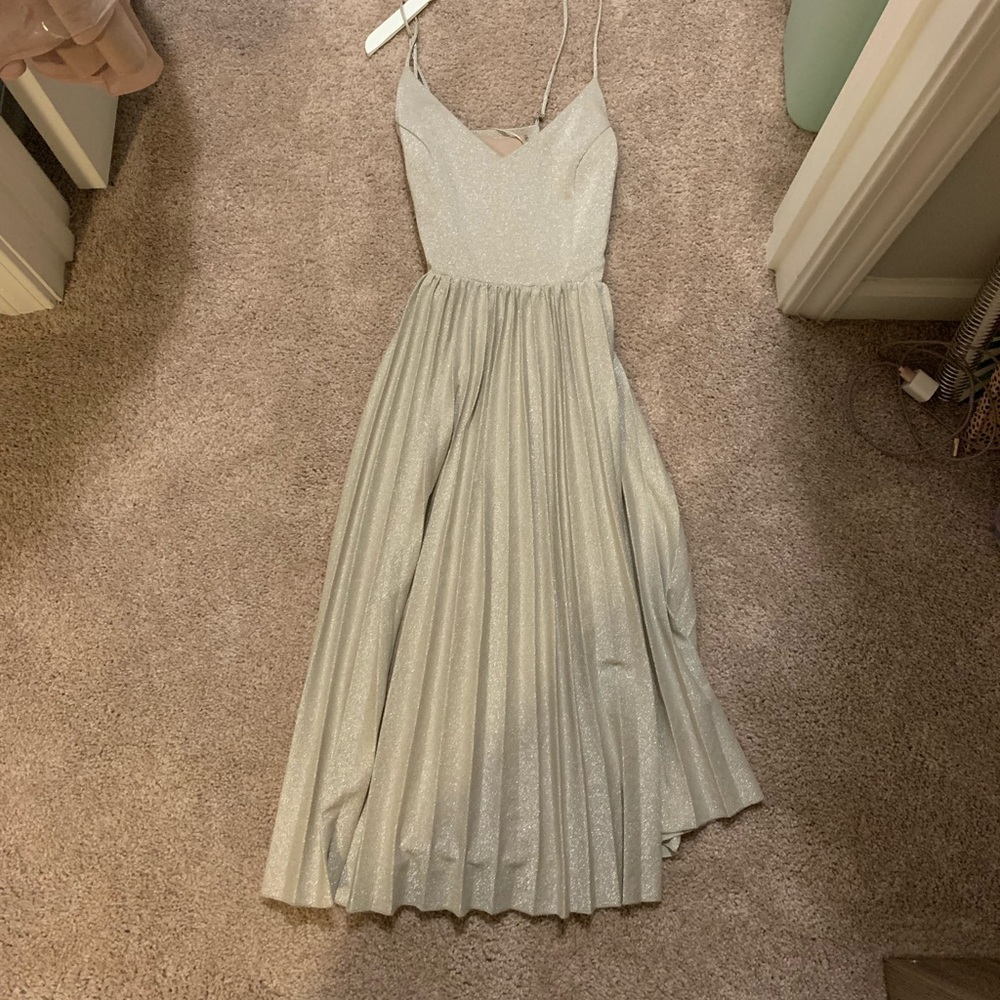 Sparkly midi dress with Criss cross back
